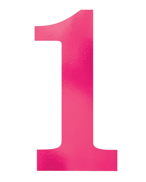 Pink Number 1 clipart image