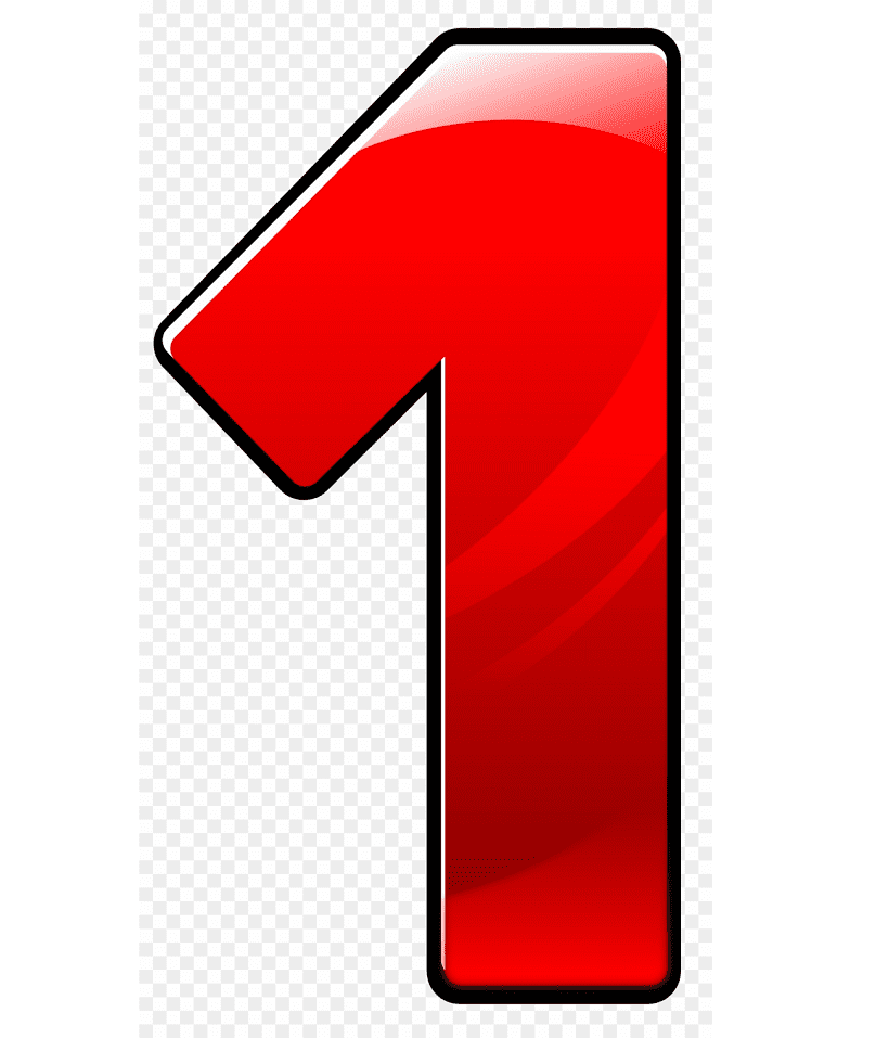 Red Number 1 clipart for free