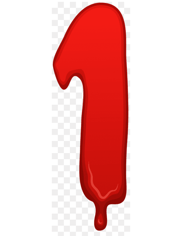 Red Number 1 clipart for kids