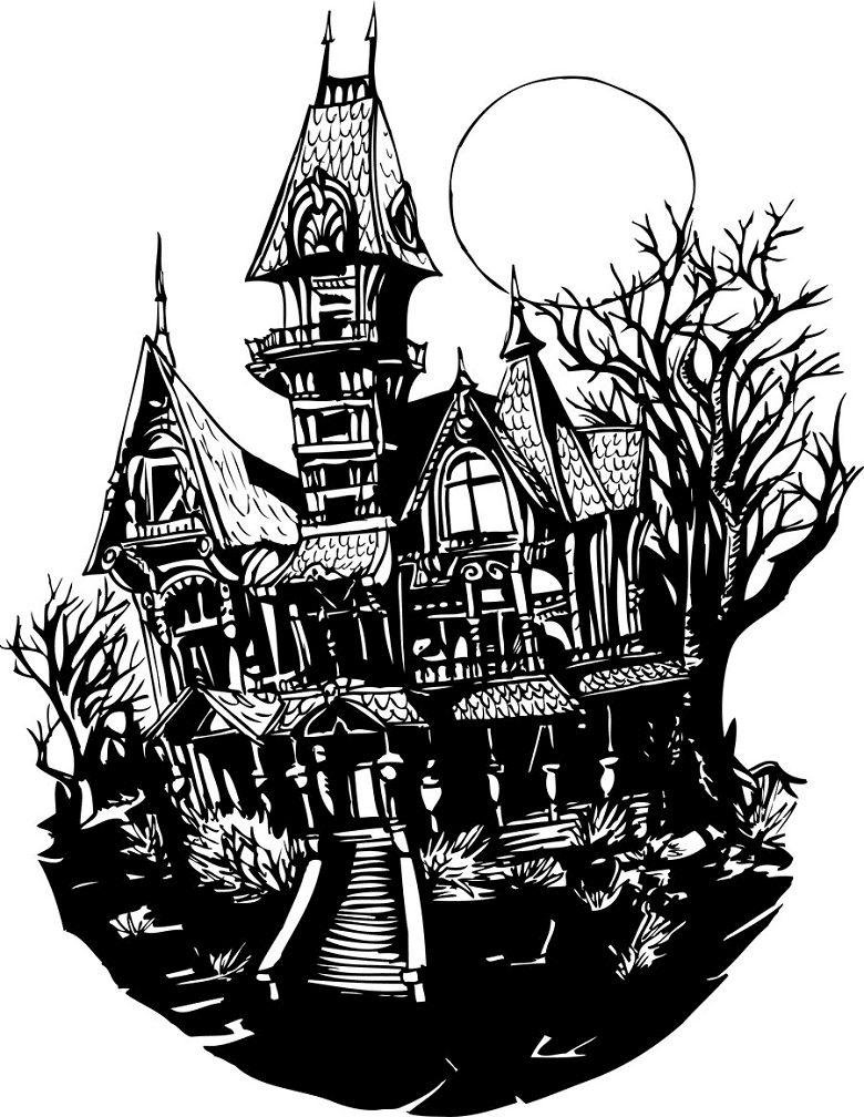Haunted House clipart free for kid