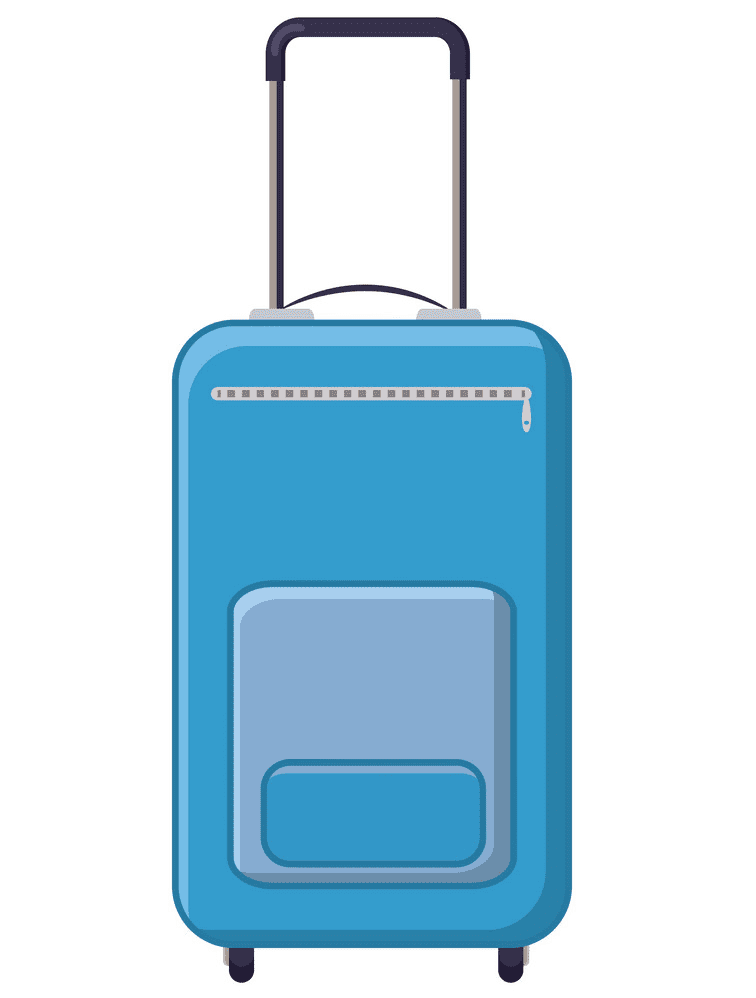 Rolling Suitcase clipart png for kid