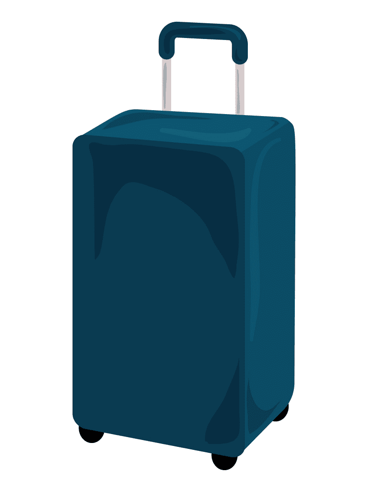 Rolling Suitcase clipart png for kids