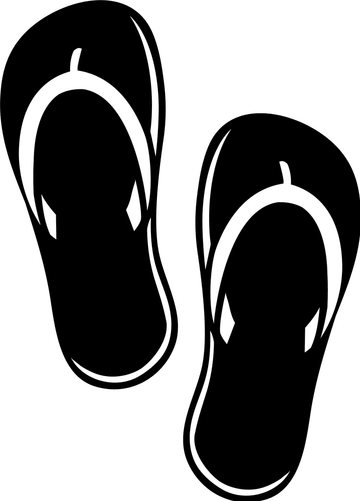 Free Flip Flops Clipart Black and White