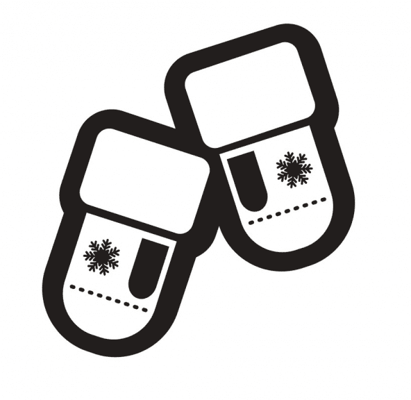 Free Mittens Clipart Black and White