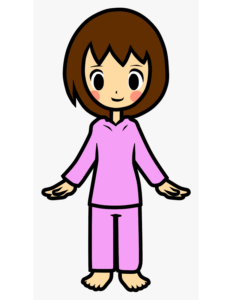 Girl in Pajamas clipart png