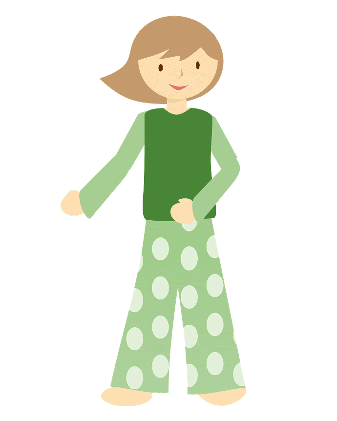 Girl in Pajamas clipart