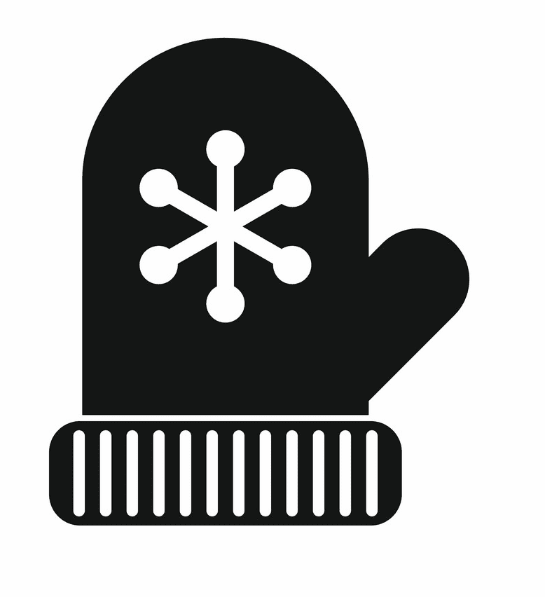 Mitten Clipart Black and White 1