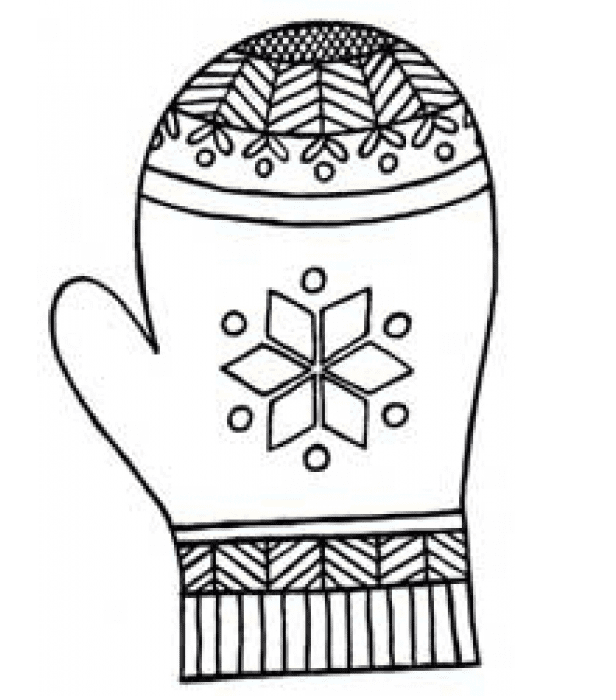 Mitten Clipart Black and White