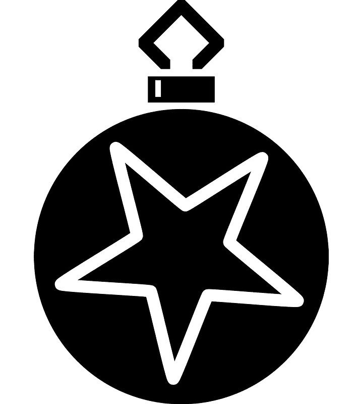 Christmas Ornament Clipart Black and White 11