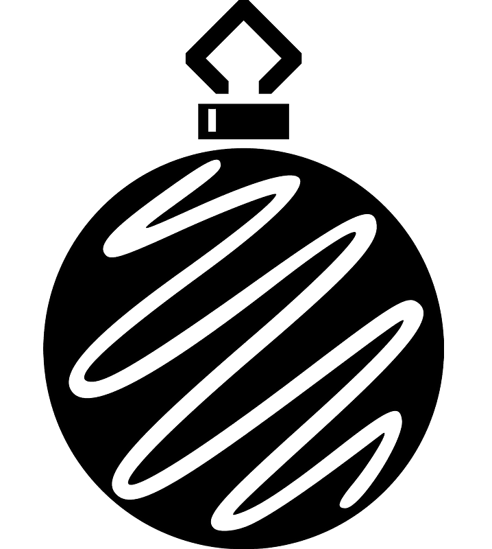 Christmas Ornament Clipart Black and White 13