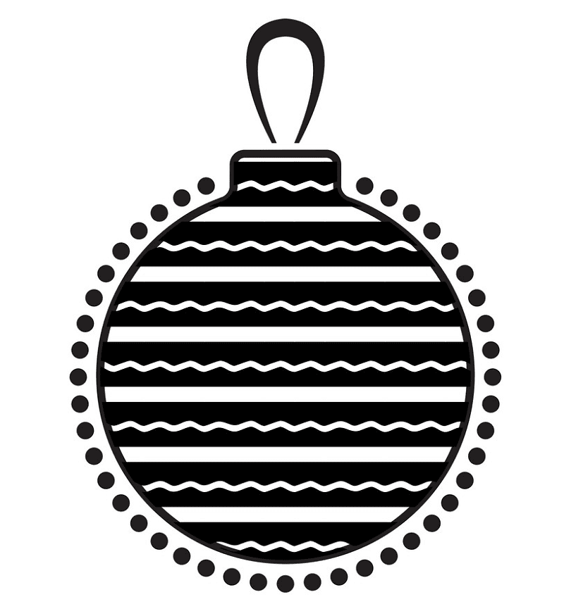 Christmas Ornament Clipart Black and White 15