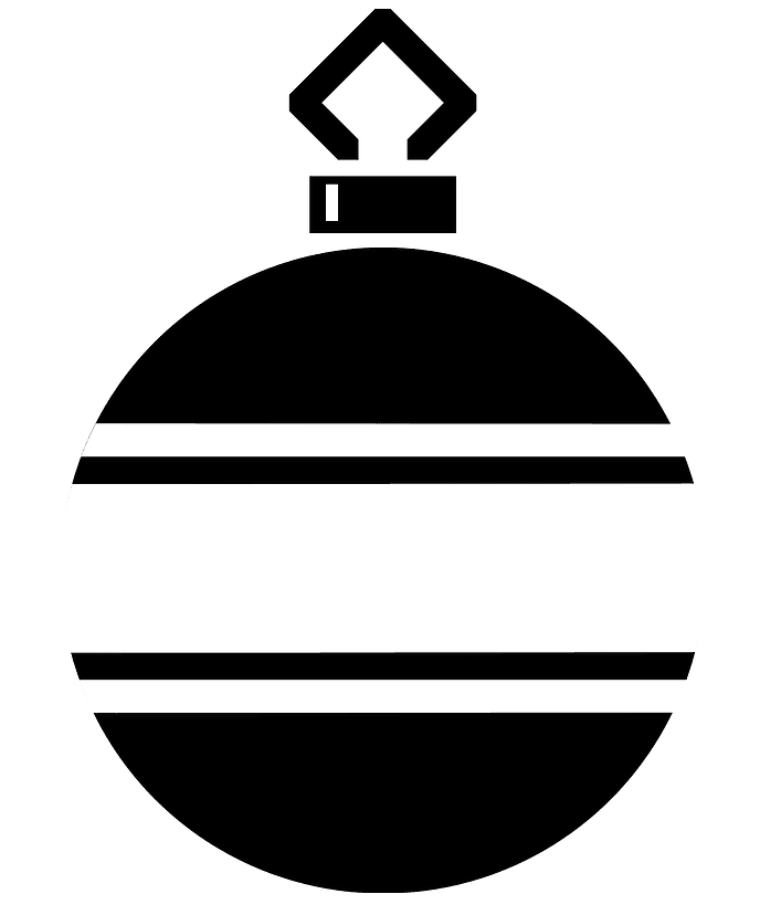Christmas Ornament Clipart Black and White 2