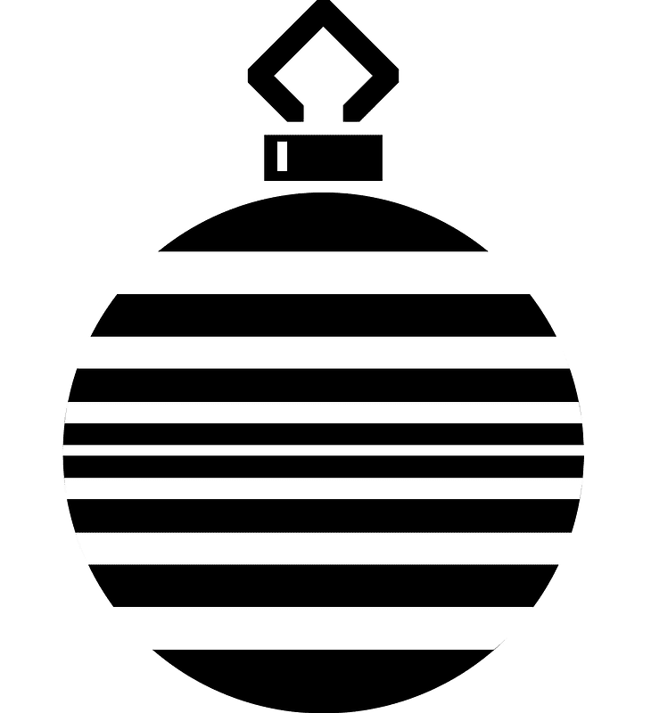 Christmas Ornament Clipart Black and White 4