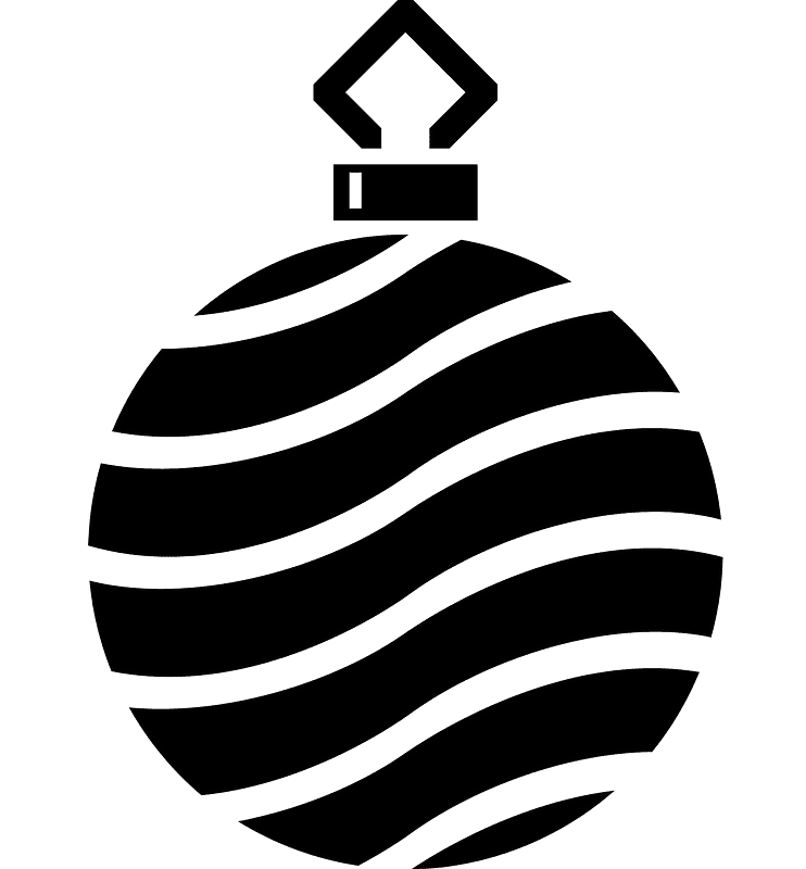Christmas Ornament Clipart Black and White 5