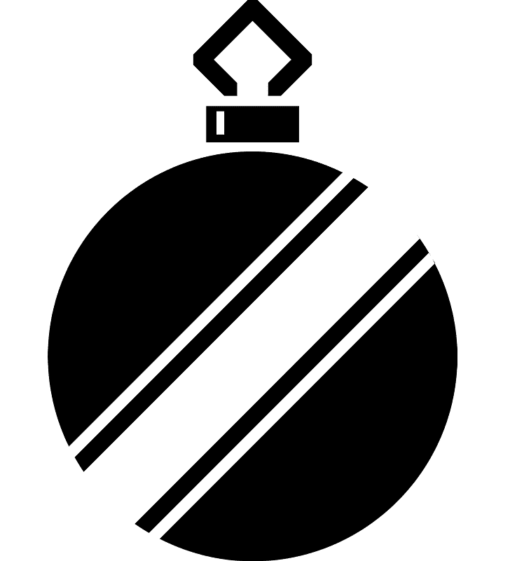 Christmas Ornament Clipart Black and White 6