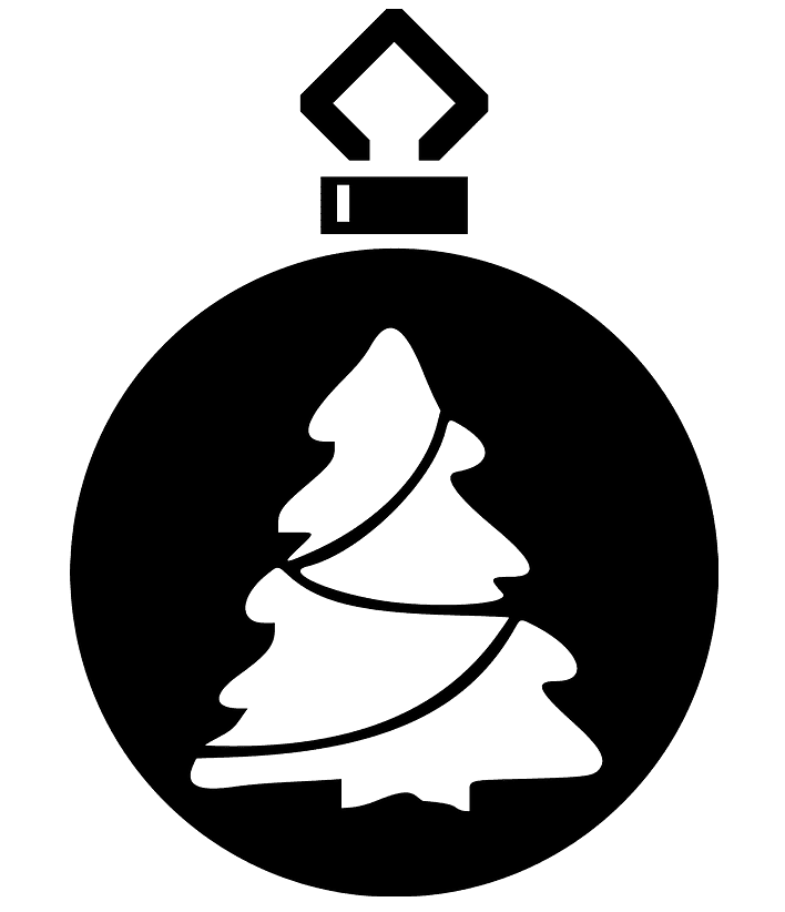 Christmas Ornament Clipart Black and White