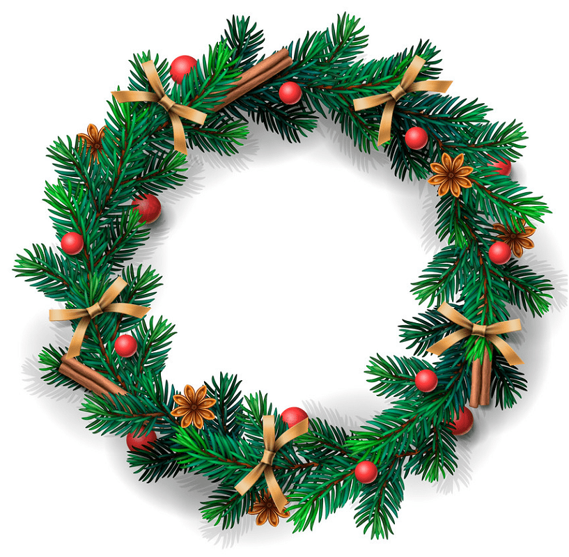 Christmas Wreath clipart free for kid