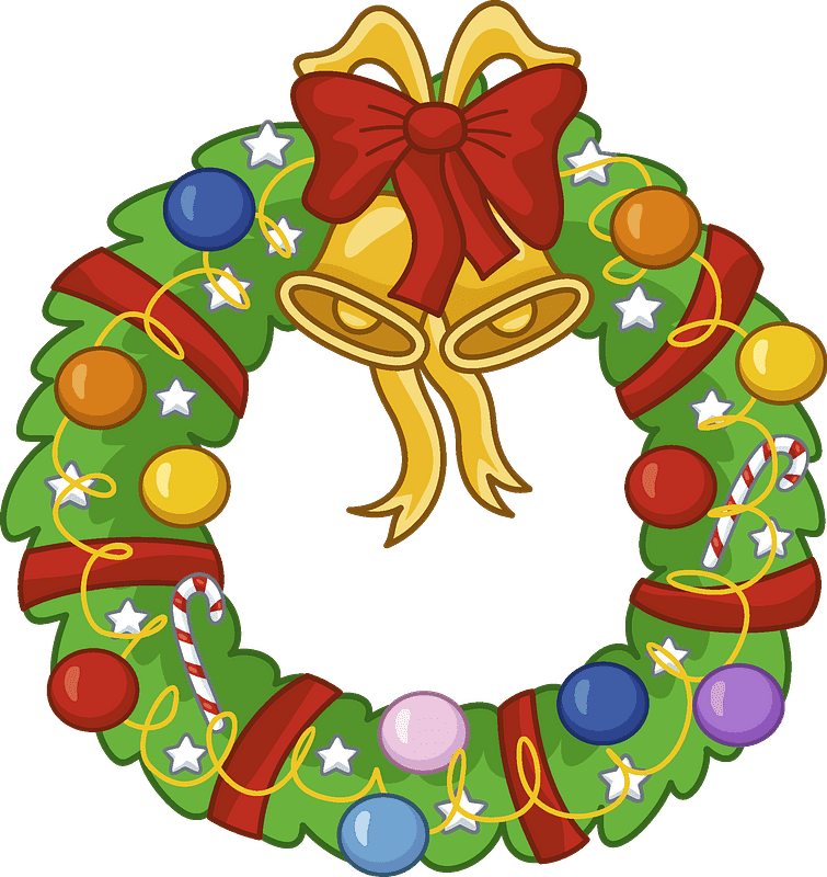 Christmas Wreath clipart transparent for kids