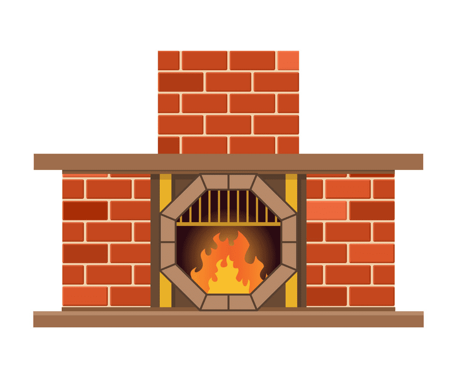 Fireplace clipart for kid