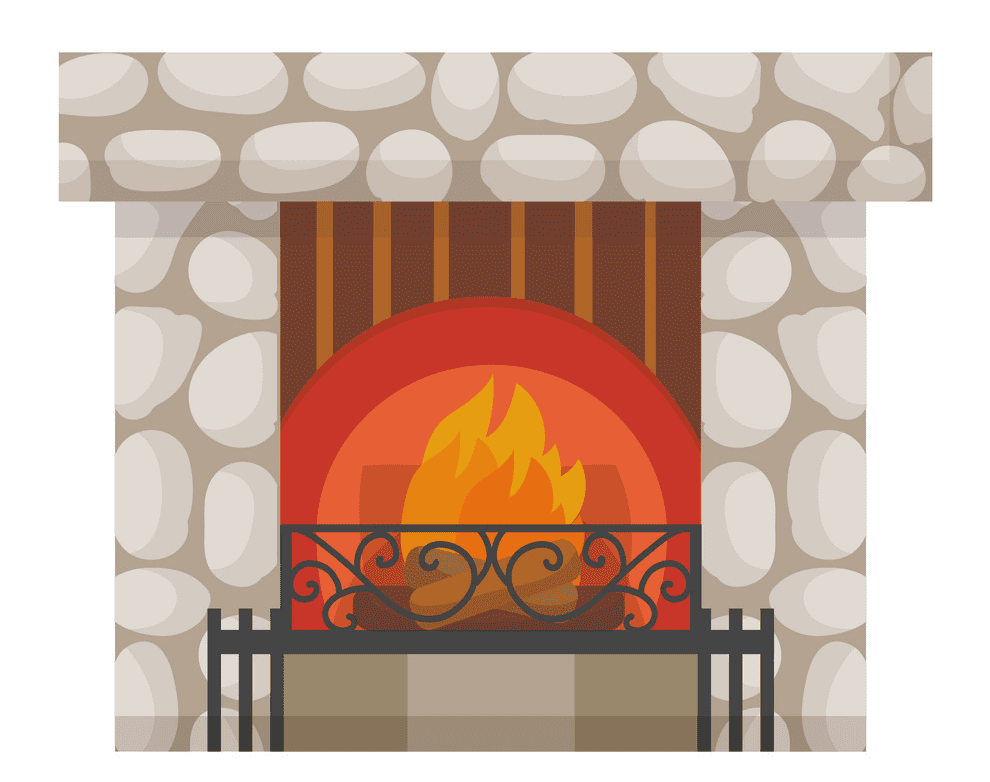 Fireplace clipart for kids