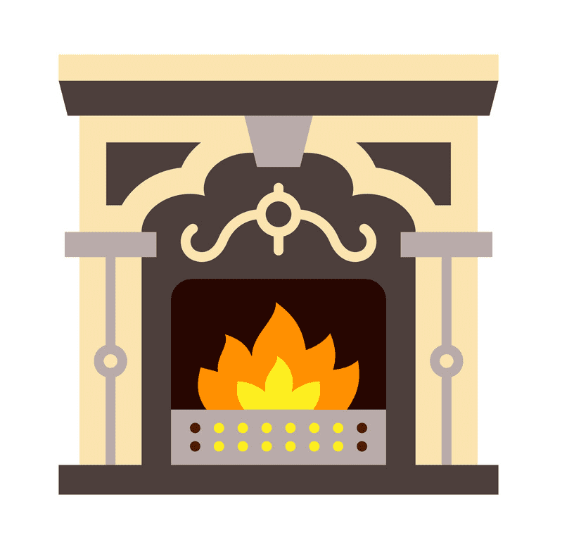 Fireplace clipart free 8