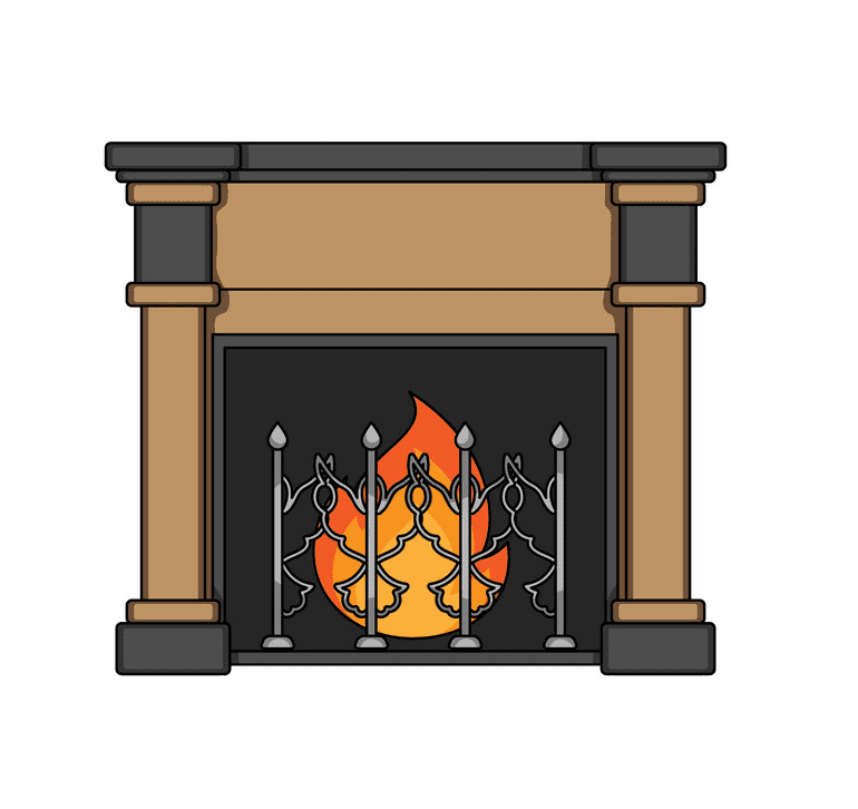 Fireplace clipart free for kids