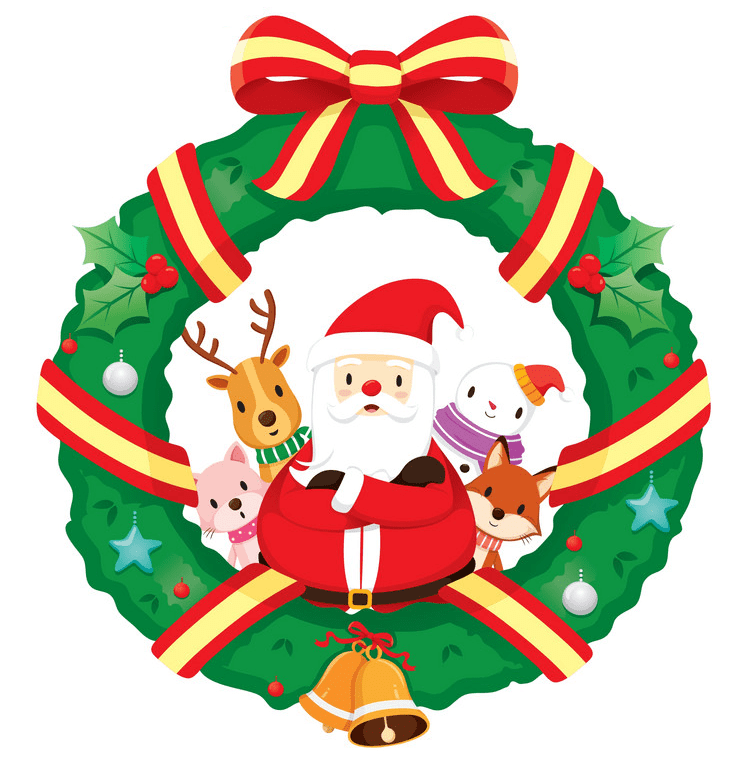 Free Christmas Wreath clipart picture