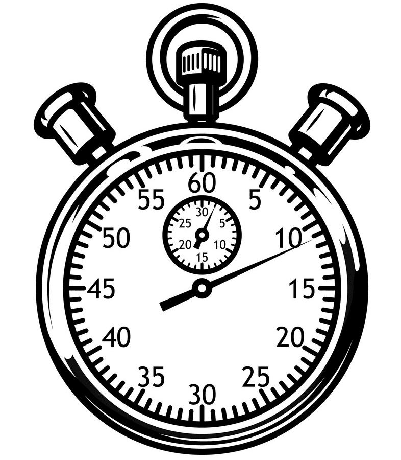 Stopwatch Clipart Black and White 5