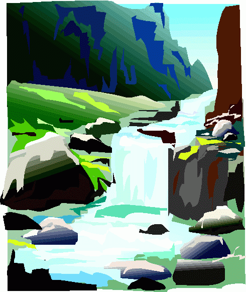 Waterfall clipart free 3