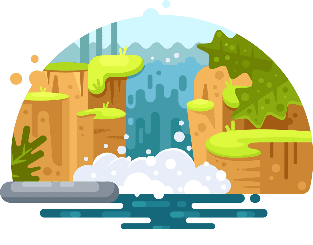Waterfall clipart free for kid
