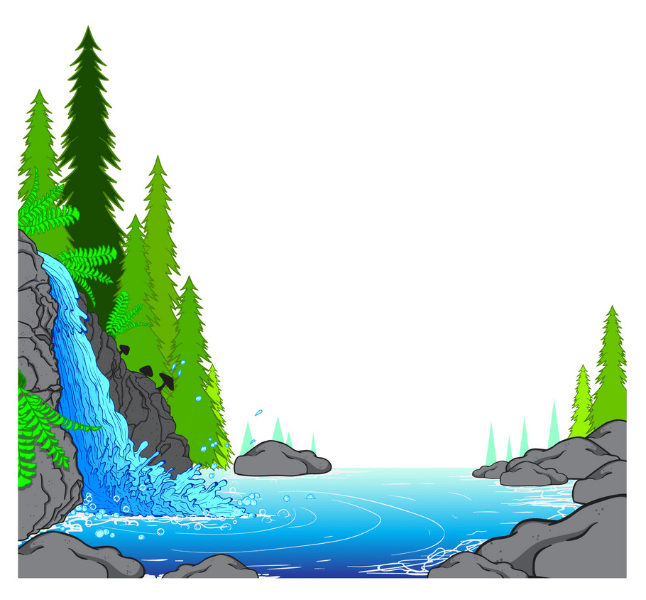 Waterfall clipart free for kids