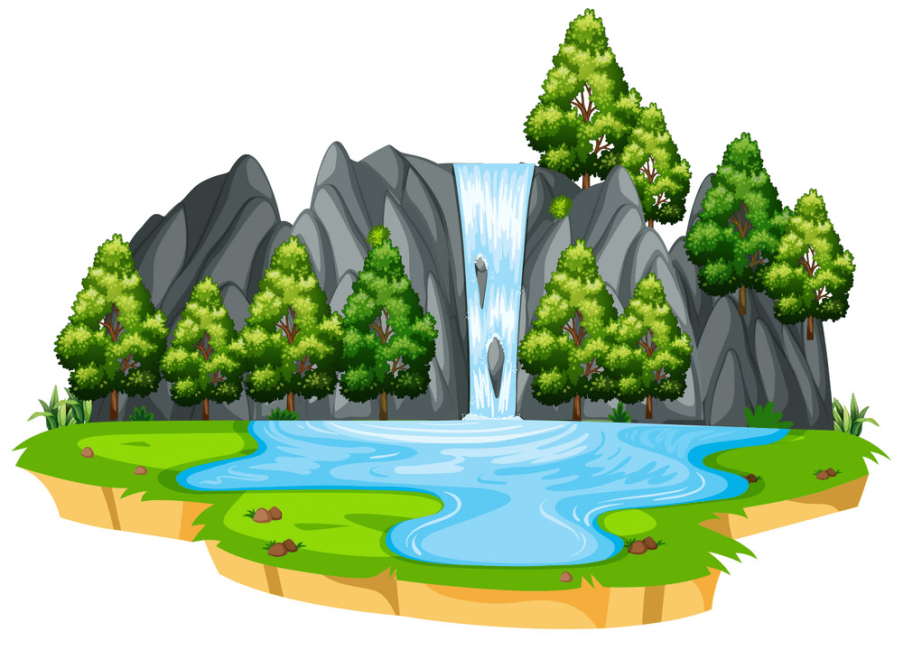Waterfall clipart png for kids