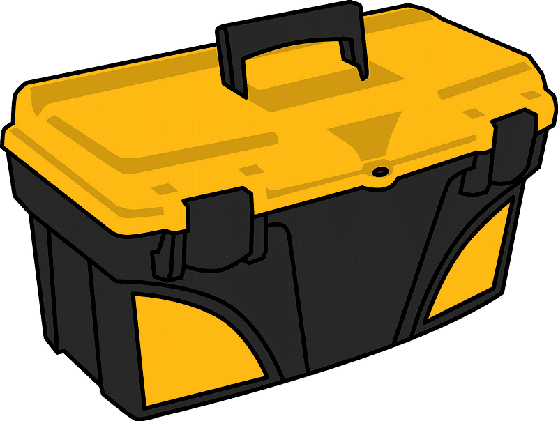 Yellow Toolbox clipart transparent