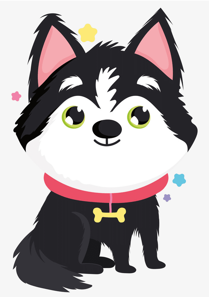 Cute Husky clipart for free