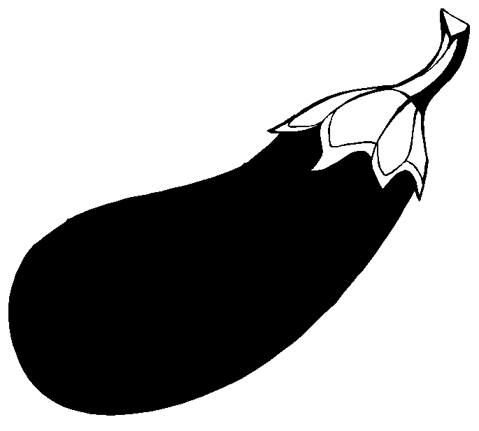 Eggplant Clipart Black and White 2