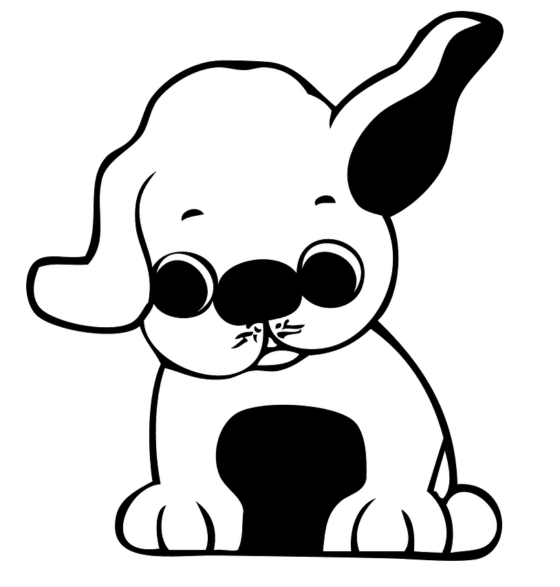 Free Pug Clipart Black and White