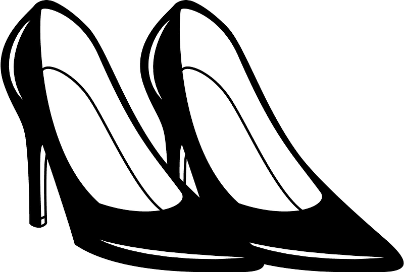 High Heels Clipart Black and White
