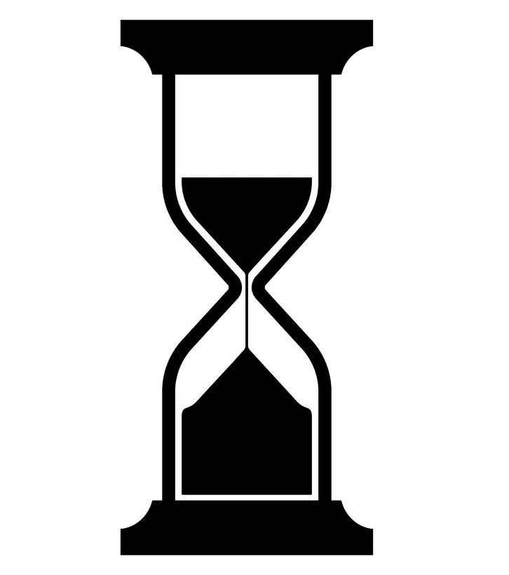 Hourglass Clipart Black and White 6