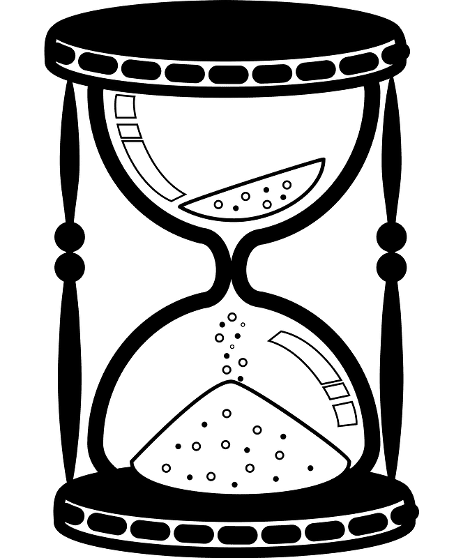 Hourglass Clipart Black and White