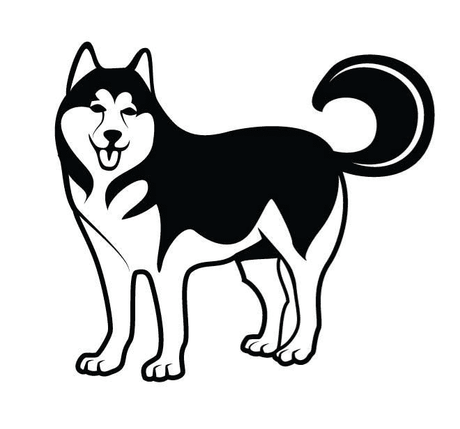 Husky Clipart Black and White 4