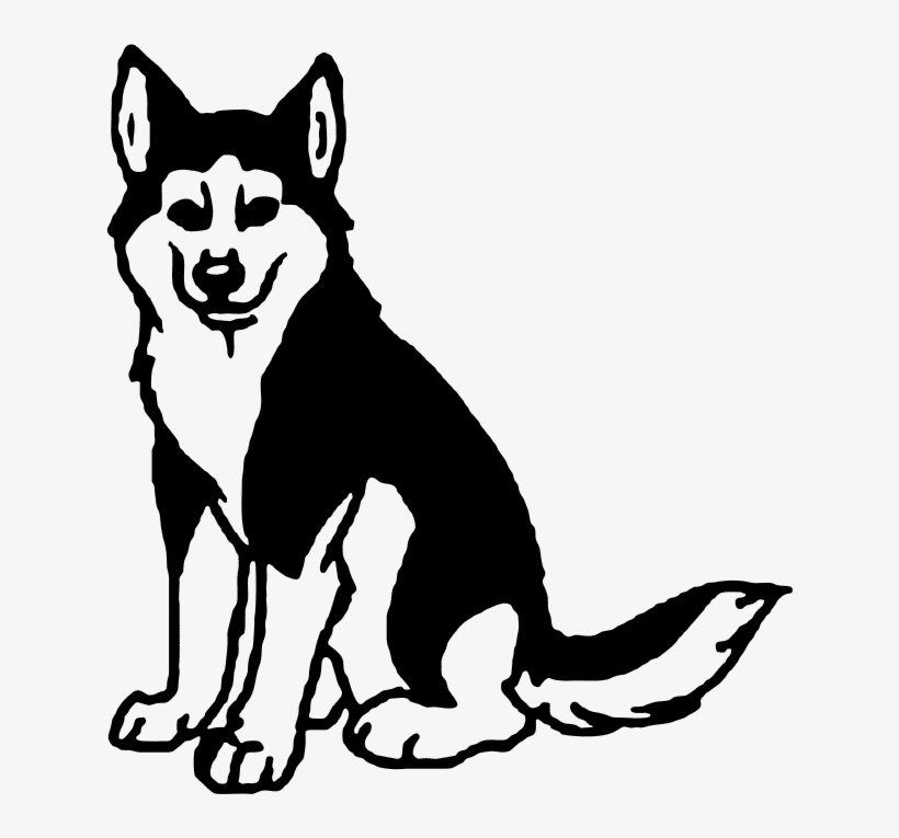Husky Clipart Black and White