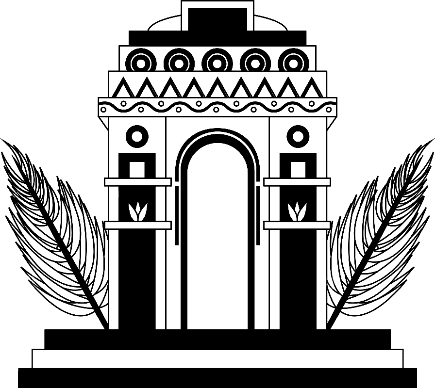 India Gate Png Clipart Black and White