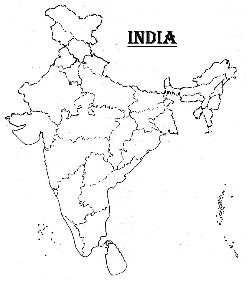 India Map Black and White Free