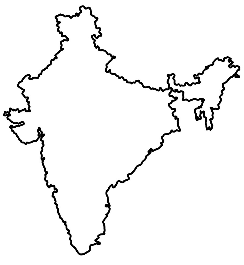 India Map Black and White Images