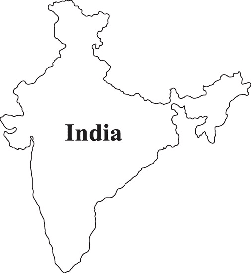 India Map Black and White Png Free