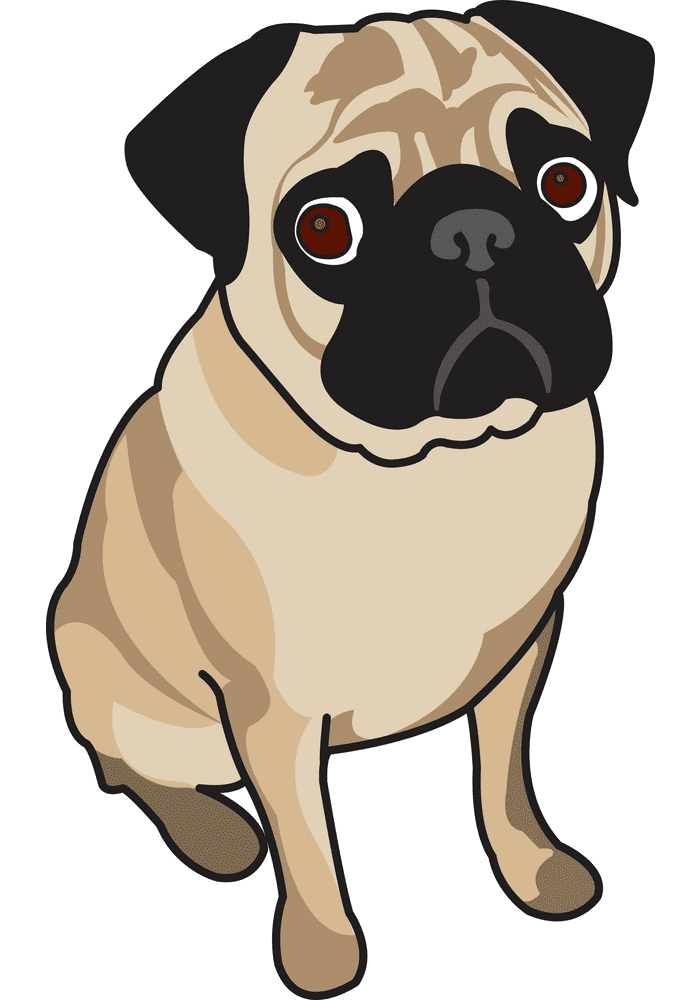 Pug clipart for free