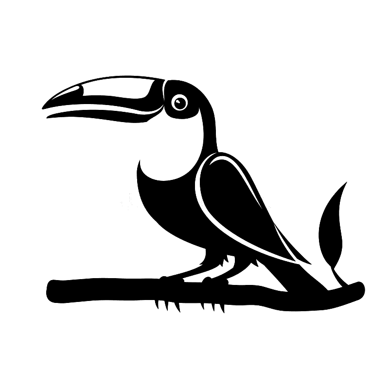 Toucan Clipart Black and White 1