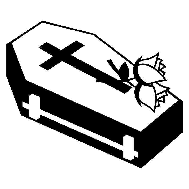 Coffin Clipart Black and White