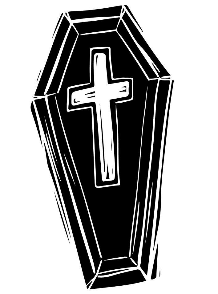 Free Coffin Clipart Black and White