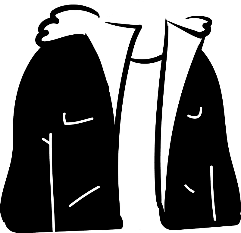 Jacket Clipart Black and White